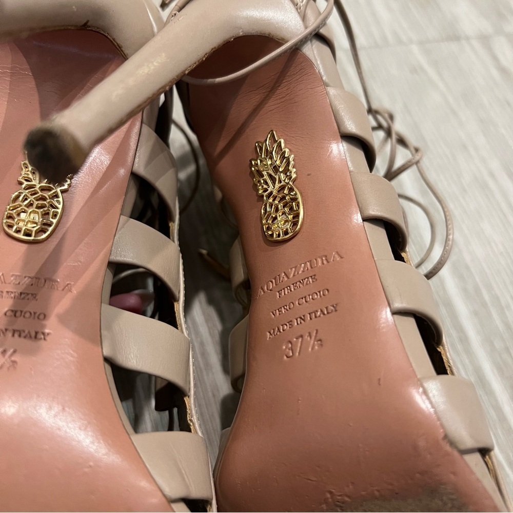 Aquazurra Amazon 105 Nude Heels 37.5 - Picture 6 of 7